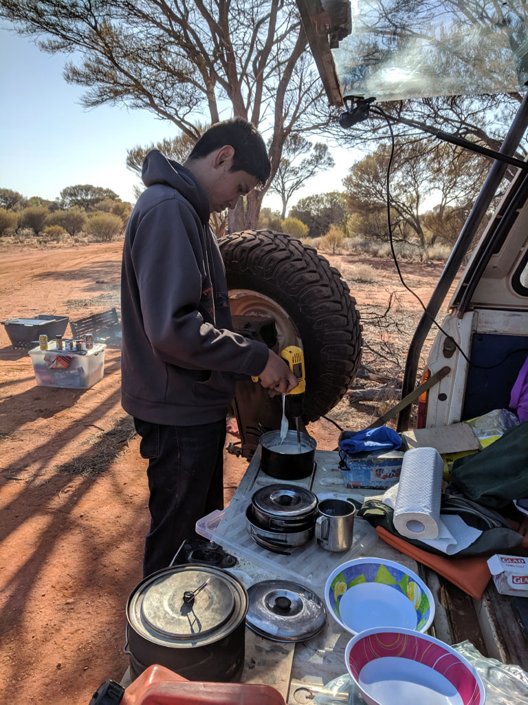 Blending the pancake mixture